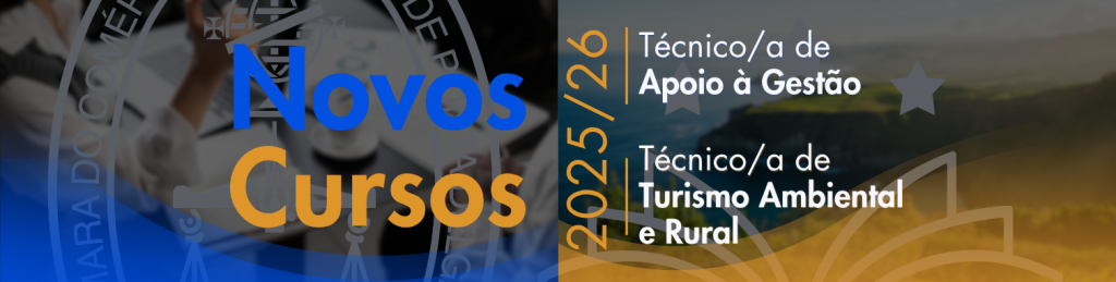 Novos Cursos da EPCCIPD
Técnico/a de Apoio à Gestão
Técnico/a de Turismo Ambiental e Rural